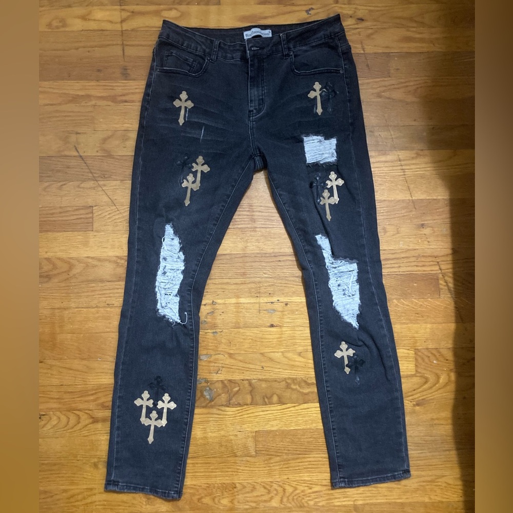 Men’s Chrome Hearts Style Slim Fit Jeans